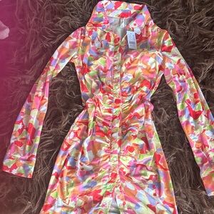 Pacsun LA Hearts and Colorful Abstract Print Dress. Small. NWT.